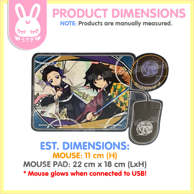Demon Slayer: Kimetsu no Yaiba Glowing Mouse & Mousepad Set | Giyuu x Shinobu