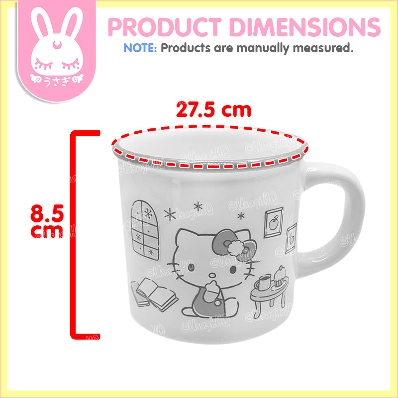 Hello Kitty Classic Enamel-style Ceramic Coffee Mug | Light Yellow