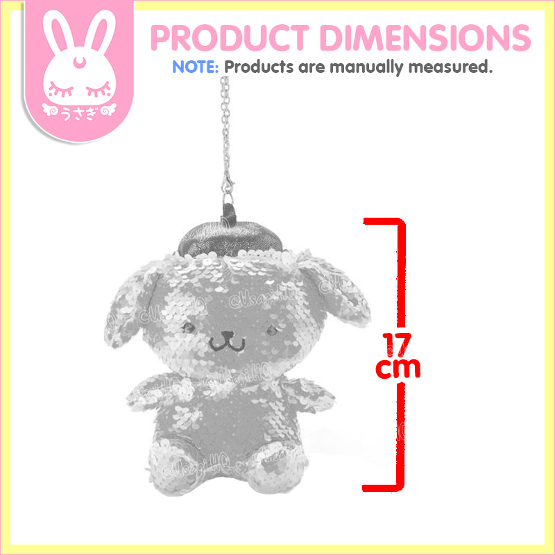 Pompompurin Posh Sequin Mascot Plush Bag Charm