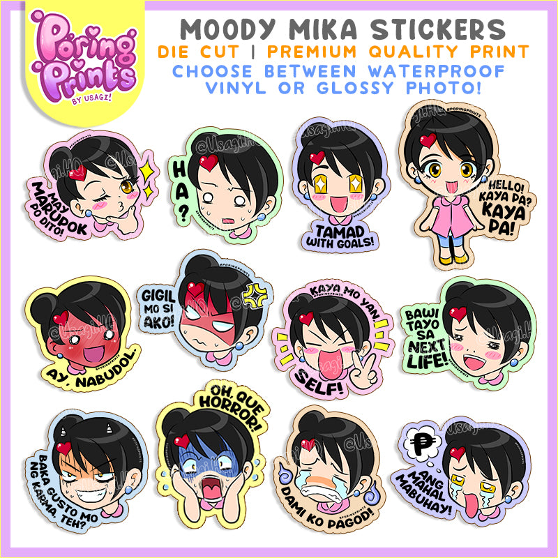 Die Cut Stickers | Moody Mika-chan