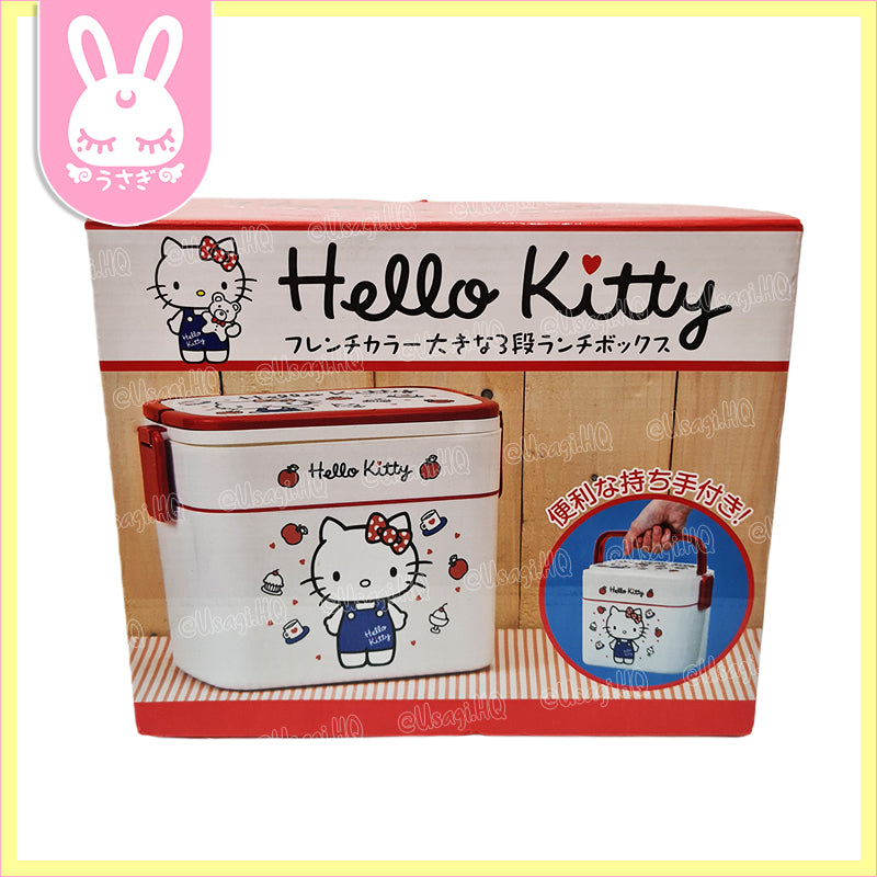 Hello Kitty French Color Large 3-Layered Bento Box Set