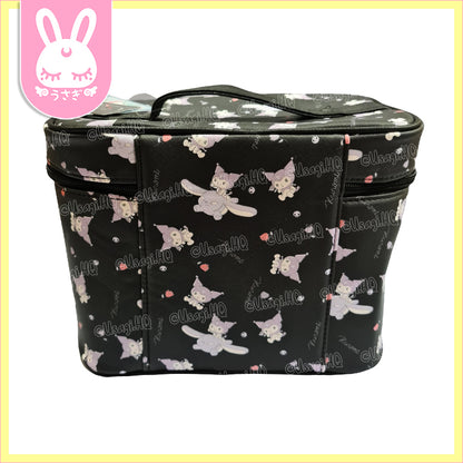Kuromi & Baku Beautiful 3-Piece Travel Vanity Cosmetic Bag Set