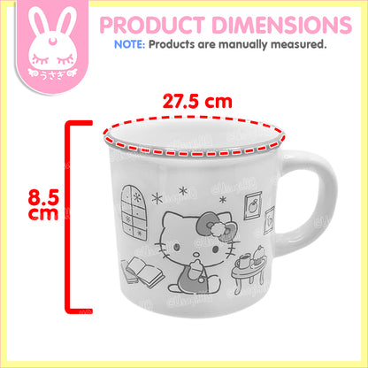Hello Kitty Classic Enamel-style Ceramic Coffee Mug | Light Yellow
