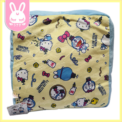 Doraemon x Hello Kitty Collaboration Let's Party! Mochi Mochi Square Plush Cushion | 36cm