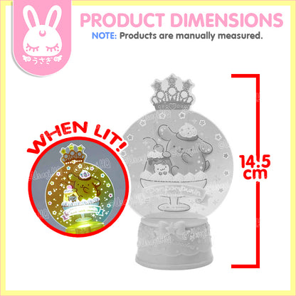 Pompompurin Kawaii Flash LED Snow Globe Display