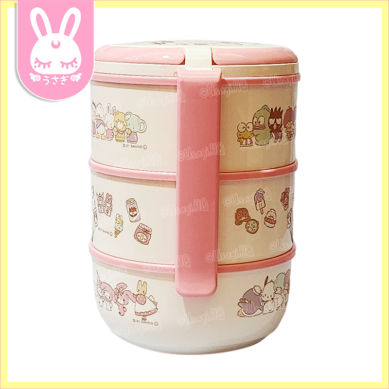 Sanrio Characters Kamatekyun 3-Layered Picnic Bento Box Set