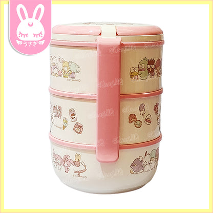Sanrio Characters Kamatekyun 3-Layered Picnic Bento Box Set
