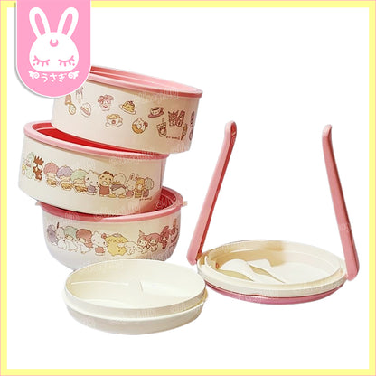 Sanrio Characters Kamatekyun 3-Layered Picnic Bento Box Set