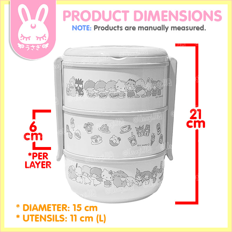 Sanrio Characters Kamatekyun 3-Layered Picnic Bento Box Set