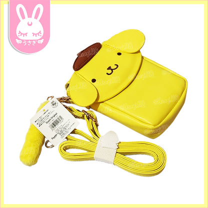 Pompompurin Posh Leatherette Mobile Phone Sling Bag with Fur Charm