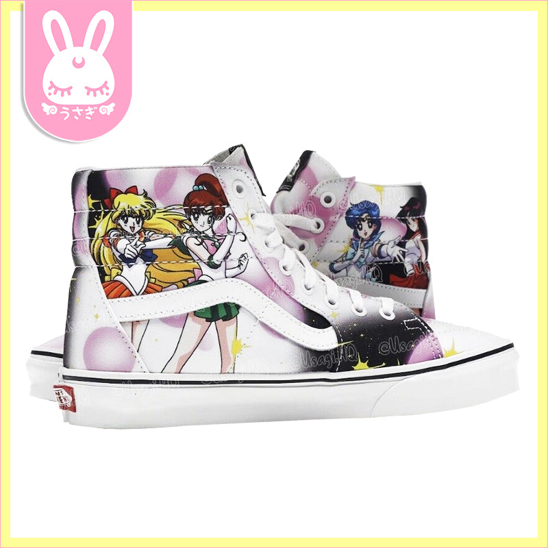 Sailor Moon x VANS Black/Pink Glow-in-the-Dark SK8-HI Sneakers | MN US7 / WM US8.5