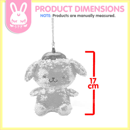 Pompompurin Posh Sequin Mascot Plush Bag Charm